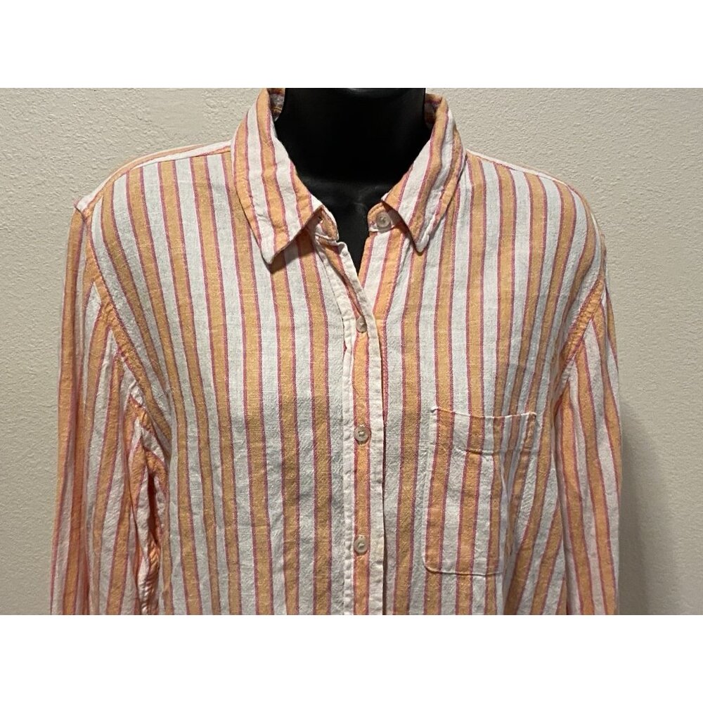 Universal Thread Goods Co. Womens Size S Relaxed Fit Blouse Striped - Picture 2 of 10